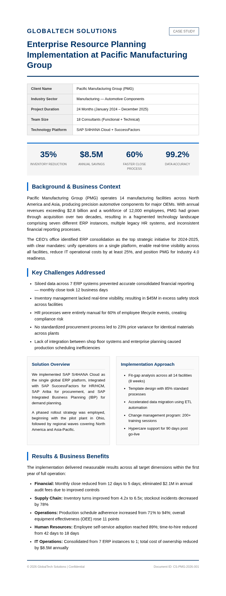 Corporate standard case study
